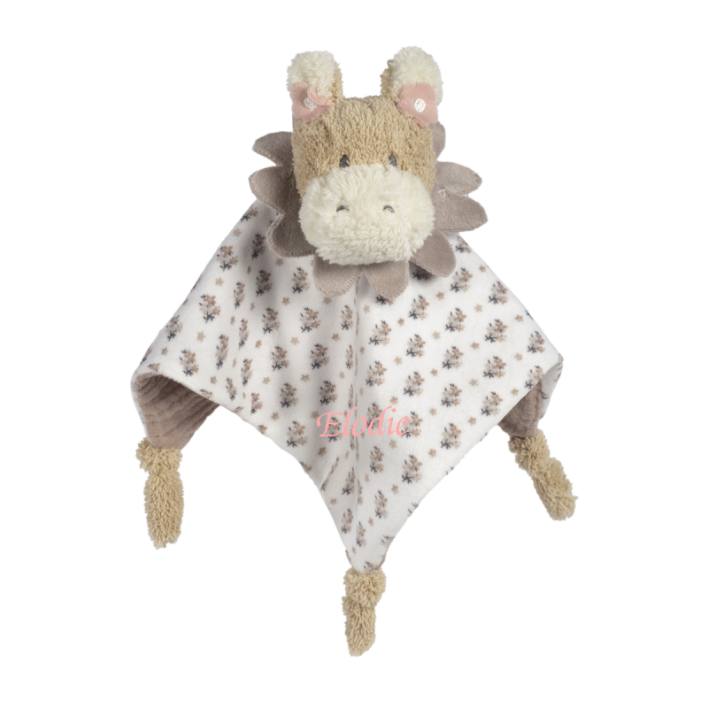 Walking mum - plat âne blanc rose fleur 25 cm 